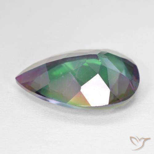 Quartzo Místico Multicolorido Natural 11.22ct, Formato de pêra, VVS-VS