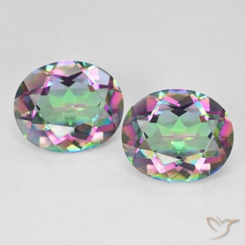 9.09ctw Natural Multicolorido Quartzo Místico, oval, VVS-VS