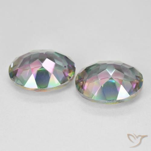 Pedras preciosas de Quartzo Místico Multicolorido natural de 9.09 ct, oval, VVS-VS