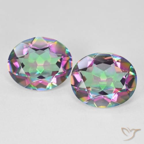 7.84ctw Natural Multicolorido Quartzo Místico, oval, VVS-VS