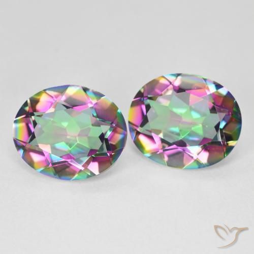 Pedras preciosas de Quartzo Místico Multicolorido natural de 7.84 ct, oval, VVS-VS