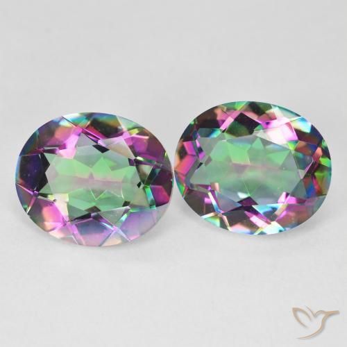 Pedras preciosas de Quartzo Místico Multicolorido natural de 8.72 ct, oval, VVS-VS