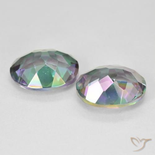 Pedras preciosas de Quartzo Místico Multicolorido natural de 8.72 ct, oval, VVS-VS