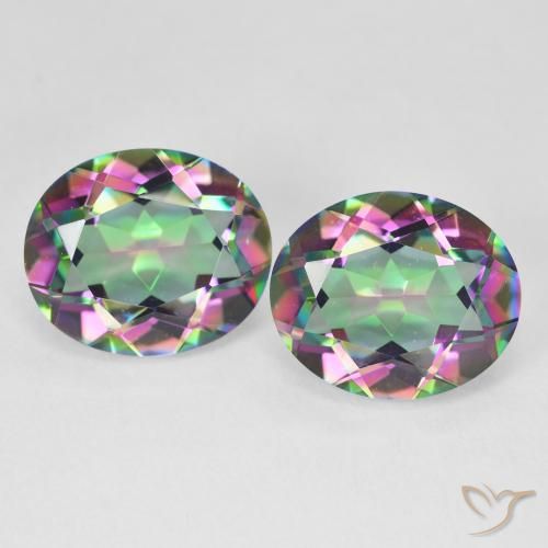 9.14ctw Natural Multicolorido Quartzo Místico, oval, VVS-VS