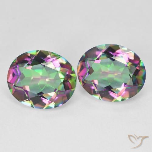 Pedras preciosas de Quartzo Místico Multicolorido natural de 9.14 ct, oval, VVS-VS