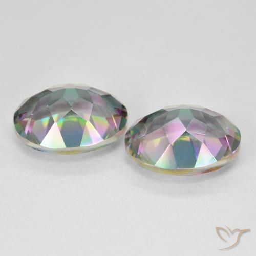 Pedras preciosas de Quartzo Místico Multicolorido natural de 9.14 ct, oval, VVS-VS