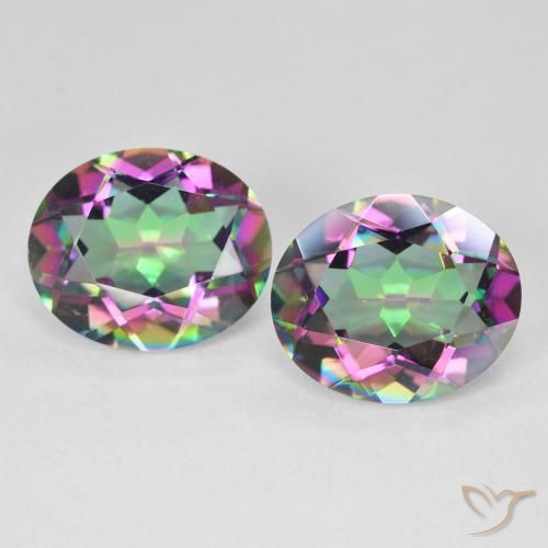 Pedras preciosas de Quartzo Místico Multicolorido natural de 8.78 ct, Corte Oval, VVS-VS