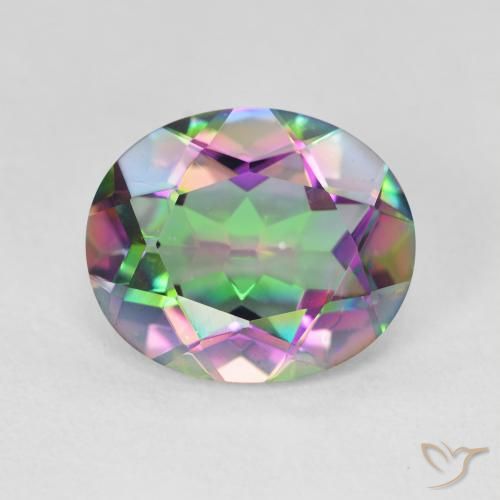 Quartzo Místico Multicolorido Natural 4.23ct, Corte Oval, VVS