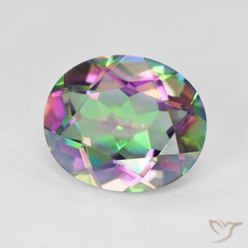 Quartzo Místico Multicolorido Natural 4.23ct, Corte Oval, VVS