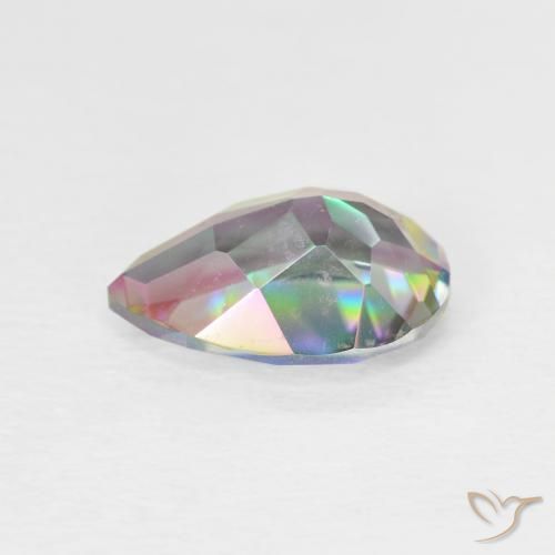 Quartzo Místico Multicolorido Natural 1.76ct, Formato de pêra, VVS-VS