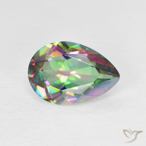 Quartzo Místico Multicolorido Natural 1.86ct, Formato de pêra, VVS-VS