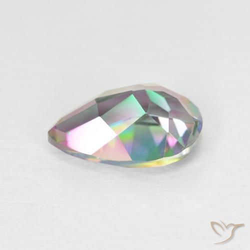 Quartzo Místico Multicolorido Natural 1.86ct, Formato de pêra, VVS-VS