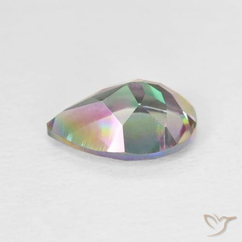 Quartzo Místico Multicolorido Natural 1.78ct, Formato de pêra, VVS-VS