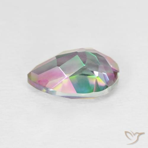 Quartzo Místico Multicolorido Natural 1.98ct, Formato de pêra, VVS-VS