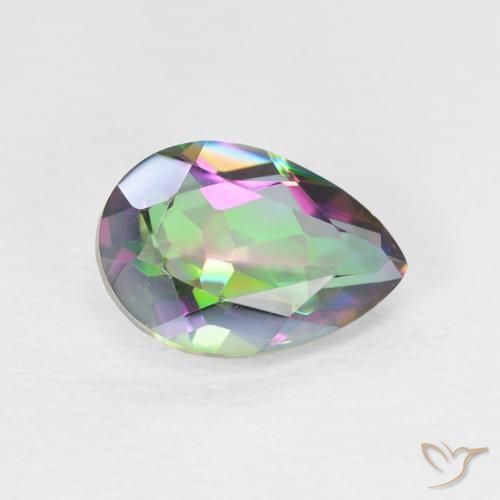 Quartzo Místico Multicolorido Natural 1.88ct, Formato de pêra, VVS-VS