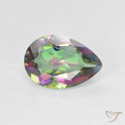 Quartzo Místico Multicolorido Natural 1.94ct, Formato de pêra, VVS-VS