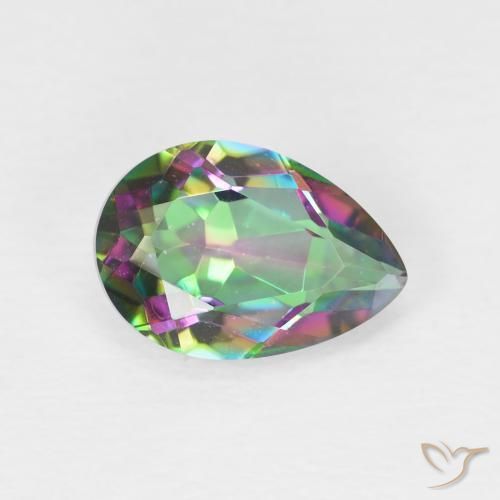 Quartzo Místico Multicolorido Natural 1.93ct, Formato de pêra, VVS-VS