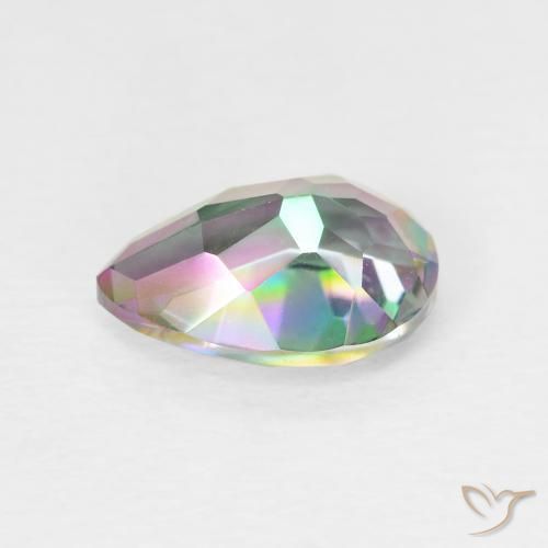 Quartzo Místico Multicolorido Natural 1.93ct, Formato de pêra, VVS-VS