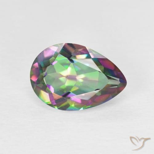 Quartzo Místico Multicolorido Natural 1.92ct, Formato de pêra, VVS-VS