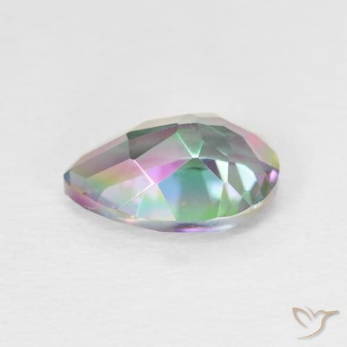 Quartzo Místico Multicolorido Natural 1.92ct, Formato de pêra, VVS-VS