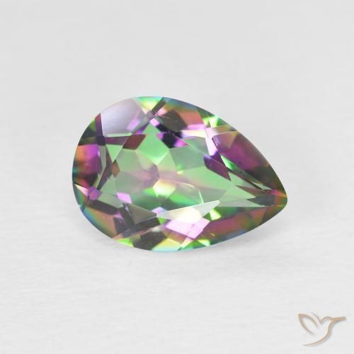 Quartzo Místico Multicolorido Natural 1.75ct, Formato de pêra, VVS-VS