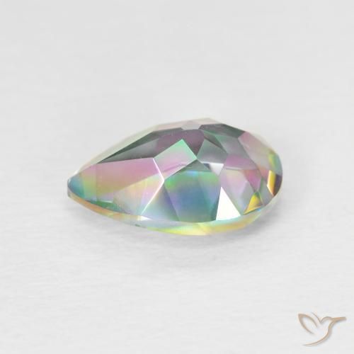 Quartzo Místico Multicolorido Natural 1.75ct, Formato de pêra, VVS-VS
