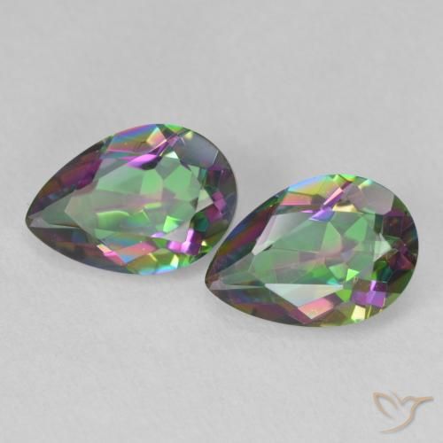 3.75ctw Natural Multicolorido Quartzo Místico, Formato de pêra, VVS-VS