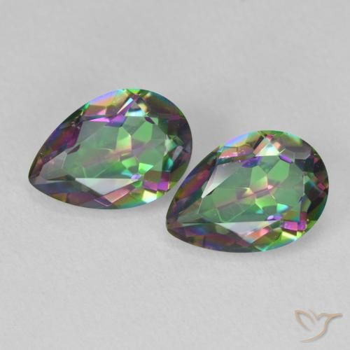 3.71ctw Natural Multicolorido Quartzo Místico, Formato de pêra, VVS-VS