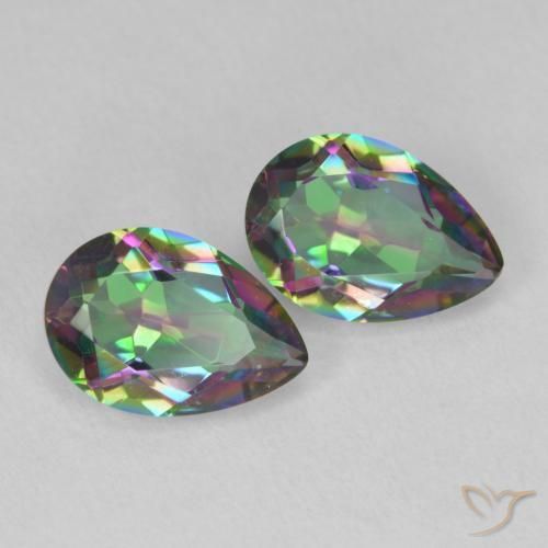 Pedras preciosas de Quartzo Místico Multicolorido natural de 3.71 ct, Formato de pêra, VVS-VS