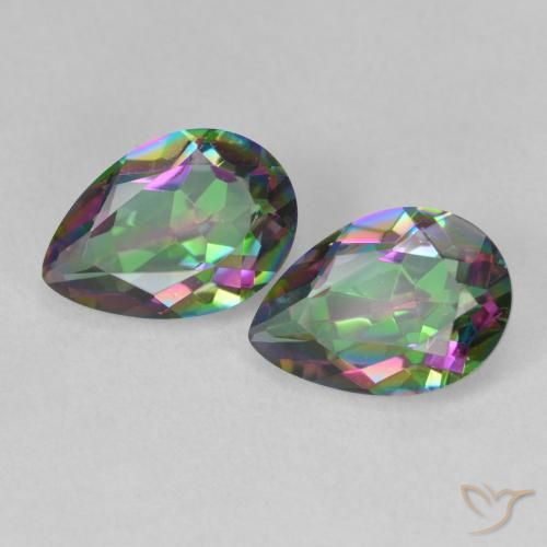 3.72ctw Natural Multicolorido Quartzo Místico, Formato de pêra, VVS-VS