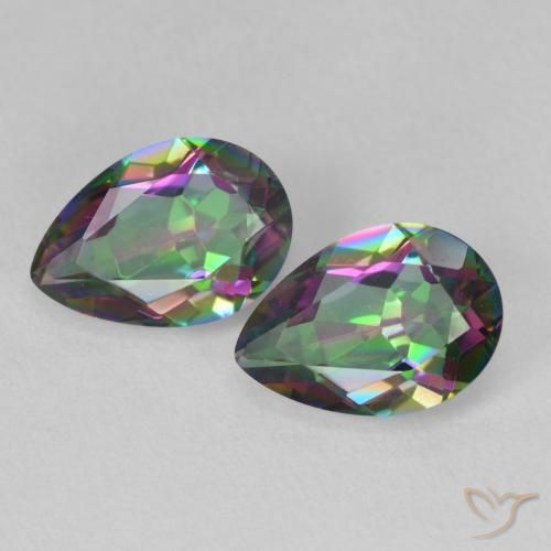 3.66ctw Natural Multicolorido Quartzo Místico, Formato de pêra, VVS-VS