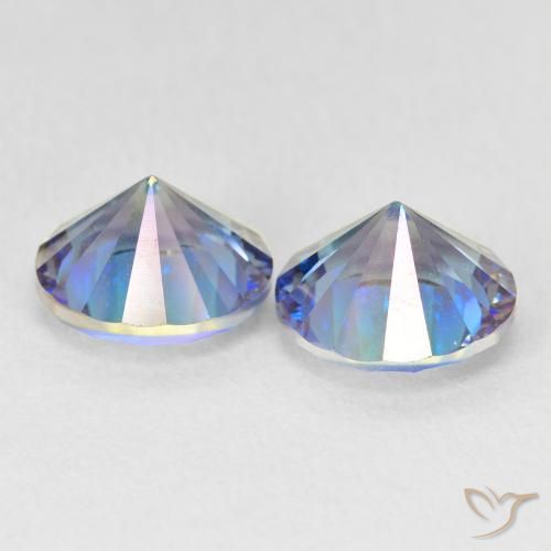 Pedras preciosas de quartzo místico multicolorido natural de 3,31 ct, corte redondo, VS