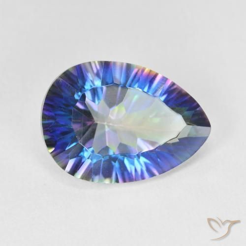 Quartzo Místico Multicolorido Natural 5.26ct, Formato de pêra, VVS-VS