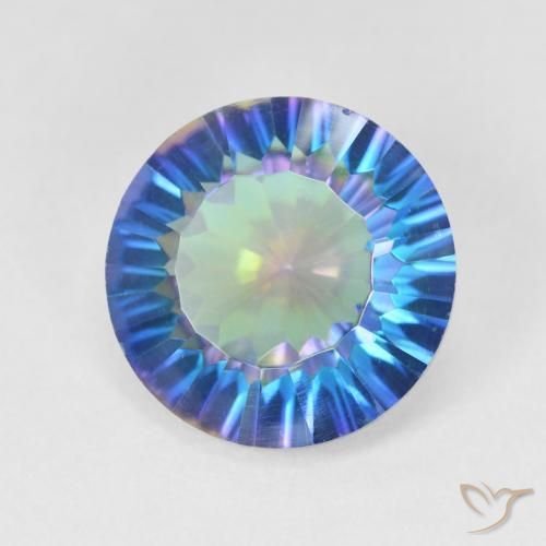Quartzo místico multicolorido natural 5,18ct, corte redondo, VVS-VS