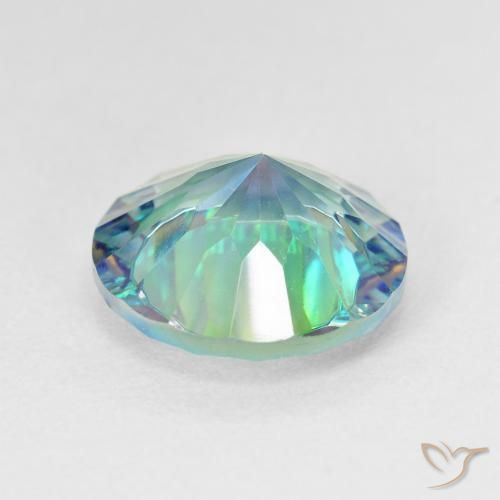 Quartzo místico multicolorido natural 5,18ct, corte redondo, VVS-VS