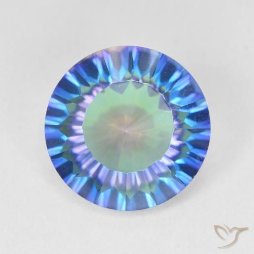 5.29ct Natural Multicolorido Quartzo Místico, Redondo, VVS-VS