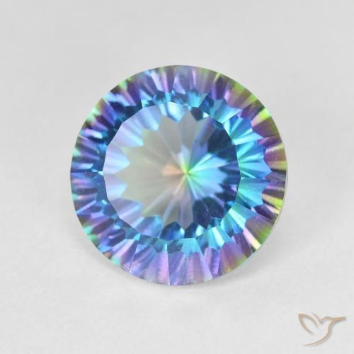 Quartzo Místico Multicolorido Natural 5.12ct, Redondo, VVS-VS