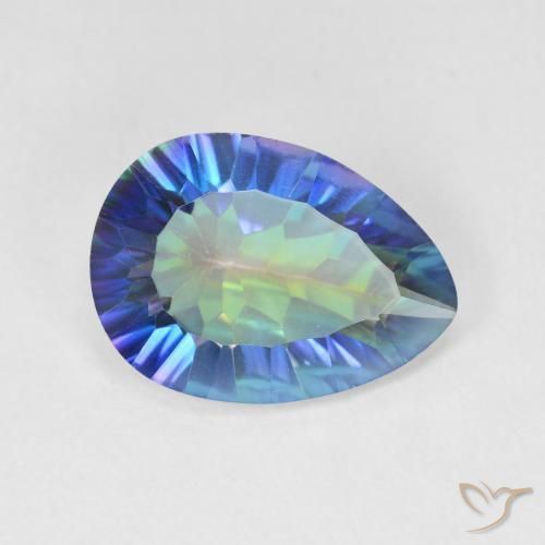 Quartzo Místico Multicolorido Natural 4.36ct, Formato de pêra, VVS-VS