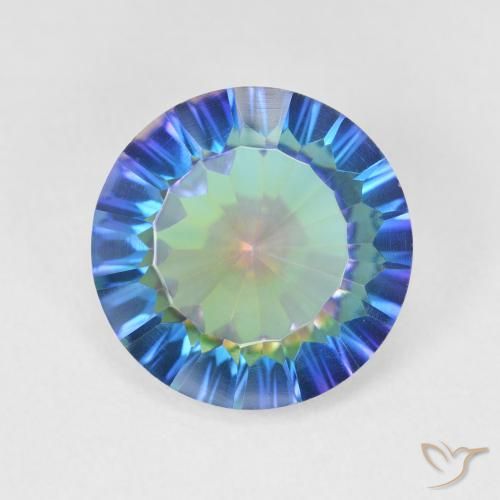 4.88ct Natural Multicolorido Quartzo Místico, Redondo, VVS-VS