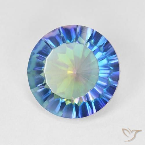 Quartzo Místico Multicolorido Natural 4.88ct, Redondo, VVS-VS