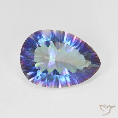Quartzo Místico Multicolorido Natural 4.78ct, Formato de pêra, VS