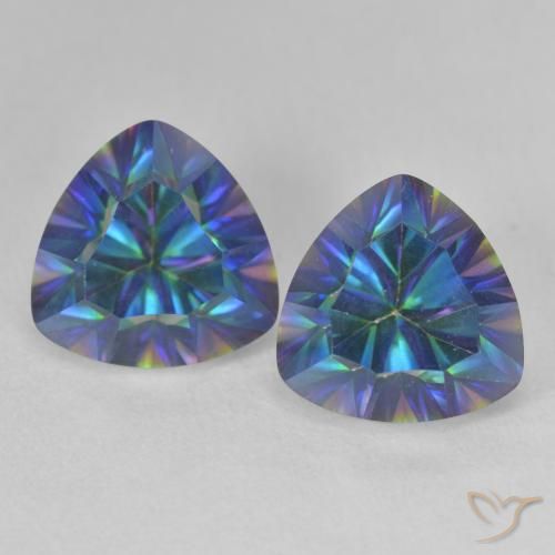 Pedras preciosas de Quartzo Místico Multicolor azul natural de 5.45 ct, Trilhão, VS