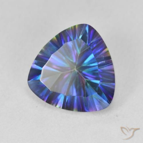 Quartzo Místico Multicolor azul Natural 3.10ct, Trilhão, VVS-VS