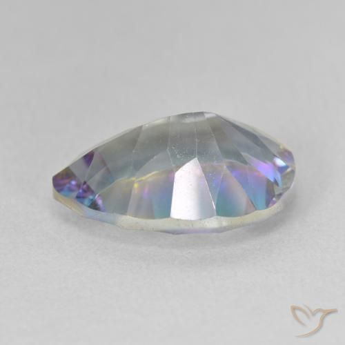 Quartzo Místico Multicolor azul Natural 5.32ct, Formato de pêra, VVS-VS