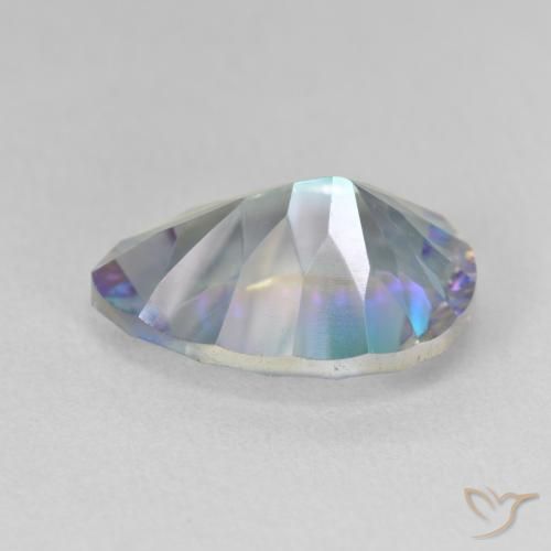 Quartzo Místico Multicolor azul Natural 5.37ct, Formato de pêra, VVS-VS