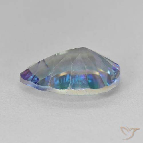 Quartzo Místico Multicolor azul Natural 4.96ct, Formato de pêra, VVS-VS