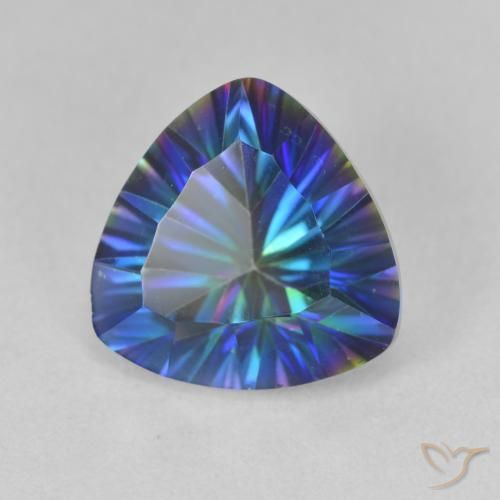 Quartzo Místico Multicolor azul Natural 2.97ct, Trilhão, VVS-VS