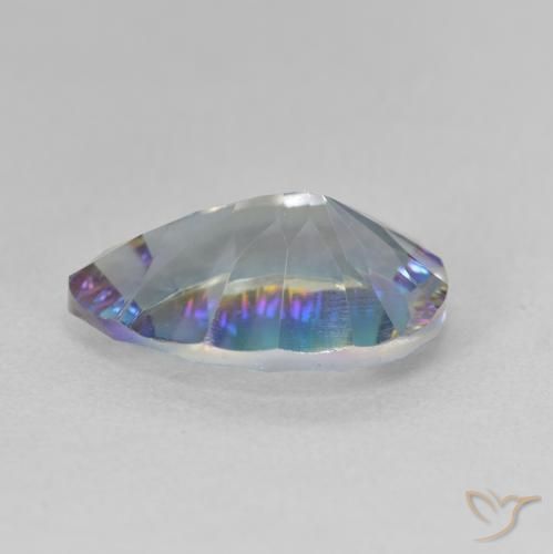 Quartzo Místico Multicolor azul Natural 4.73ct, Formato de pêra, VVS-VS