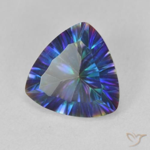 Quartzo Místico Multicolor azul Natural 2.97ct, Trilhão, VVS-VS