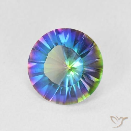 Quartzo Místico Multicolorido Natural 1.53ct, Redondo, VVS
